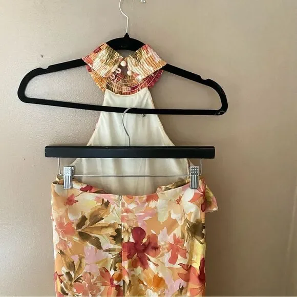 Significant Other Lapis Dress Watercolor Floral maxi midi halter rayon  Revolve